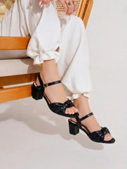 BLACK - STRAP HEEL