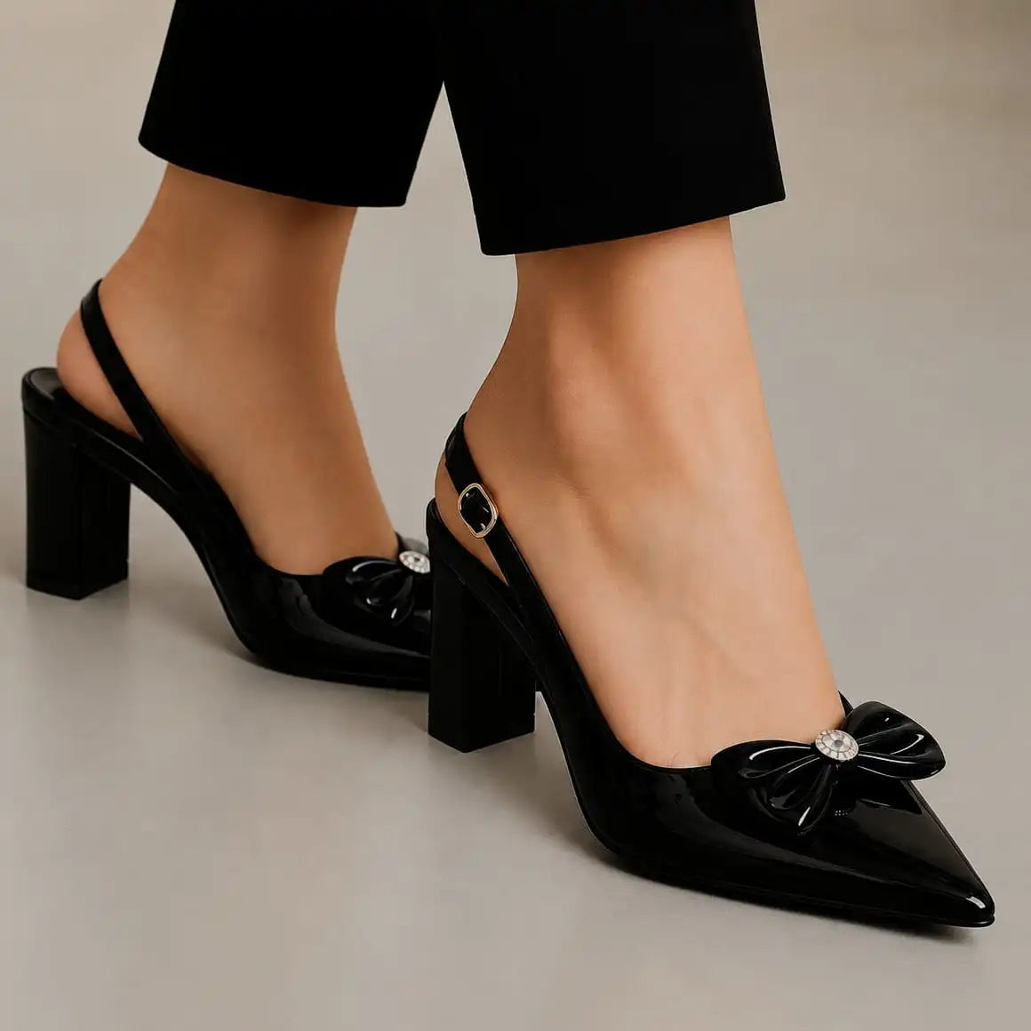 Slingback Block - Black