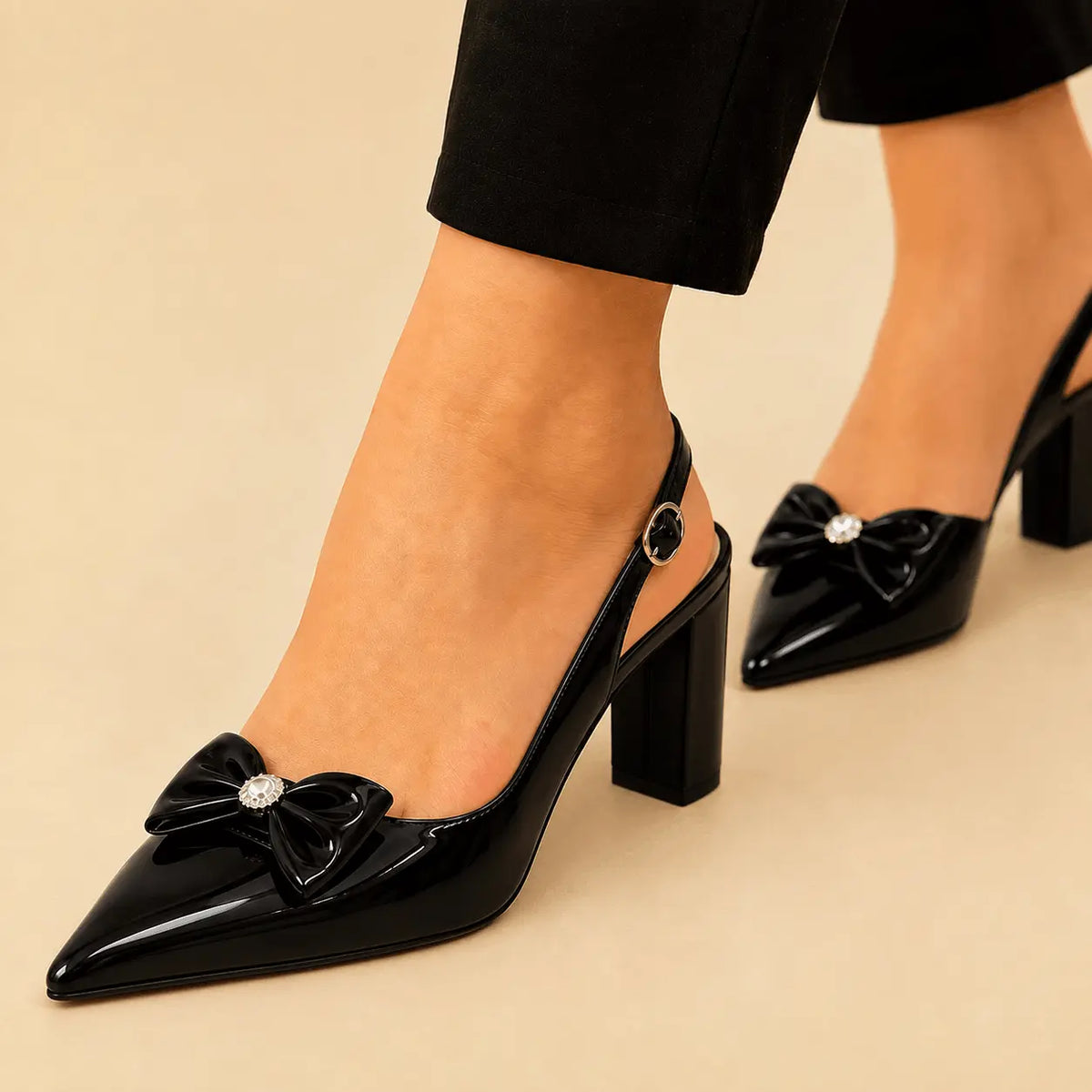Slingback Block - Black