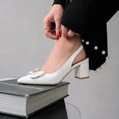 SLINGBACK BLOCK - WHITE