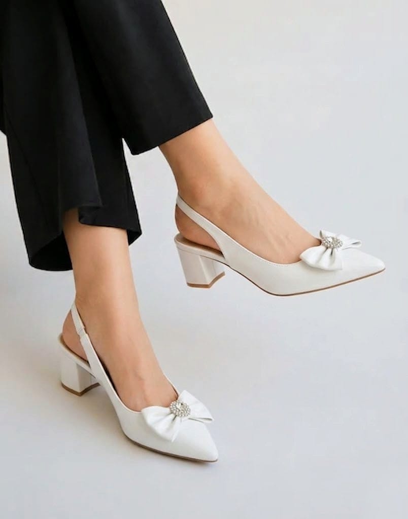 SLINGBACK BLOCK - Cream