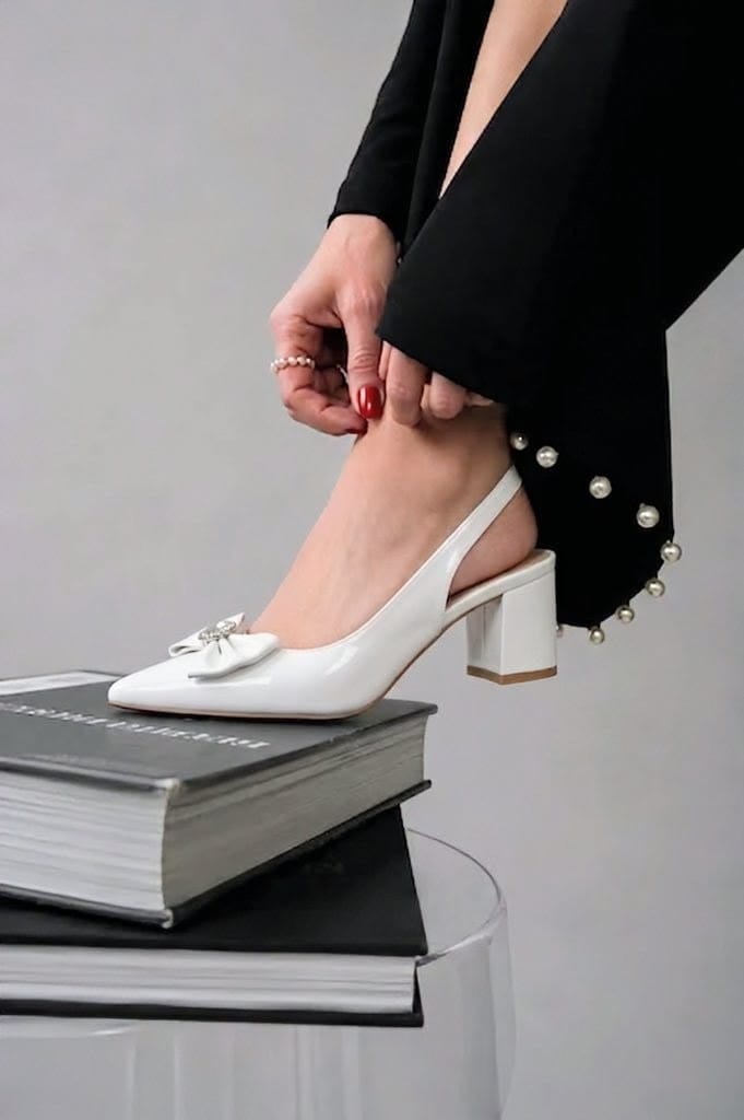 SLINGBACK BLOCK - Cream