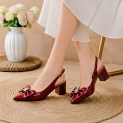 SLINGBACK BLOCK - Mahroon