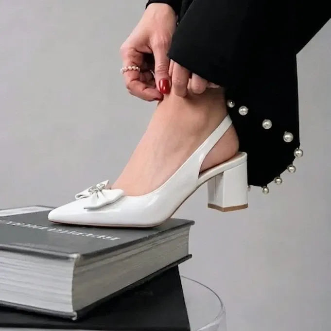 SLINGBACK BLOCK - Cream