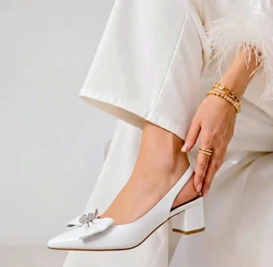 SLINGBACK BLOCK - WHITE