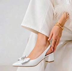 SLINGBACK BLOCK - WHITE
